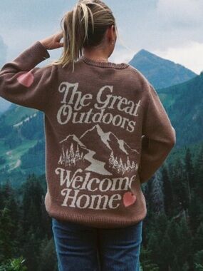 Dandy Worldwide The Great Outdoors Knit Sweater in Brown